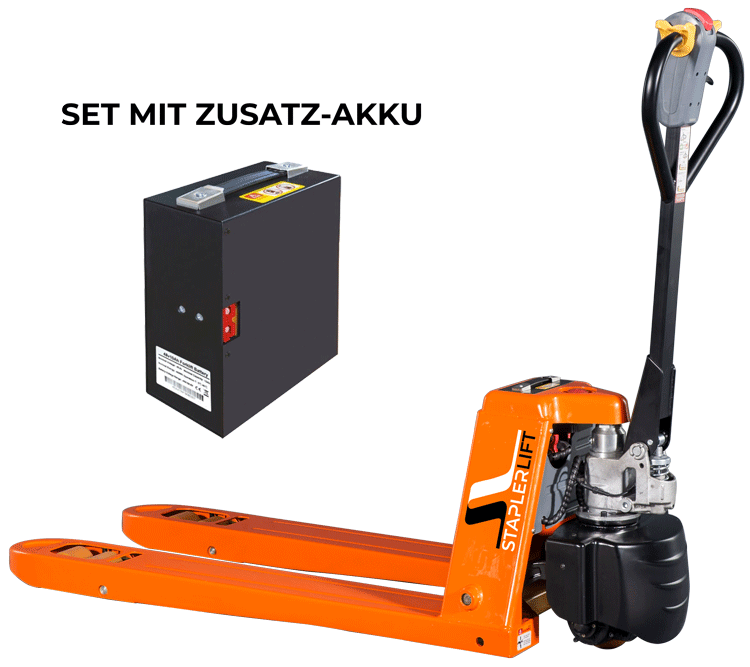 Electric Pallet Truck SEMI 2000kg STANDARD SET with spare battery